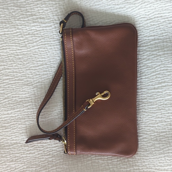 Brown Leather Wristlet Dooney & Burke EUC - Picture 3 of 6